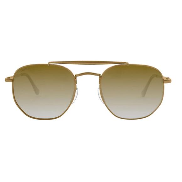 QWAVE Collection JD Polarized Sunglasses, Antique Brass / Smoke Gold Flash - Picture 2 of 7